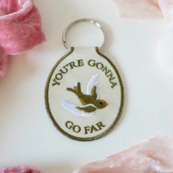 The Wild Clover Accessories - NOAH KAHAN "YOURE GONNA GO FAR" EMBROIDERED KEY CHAIN